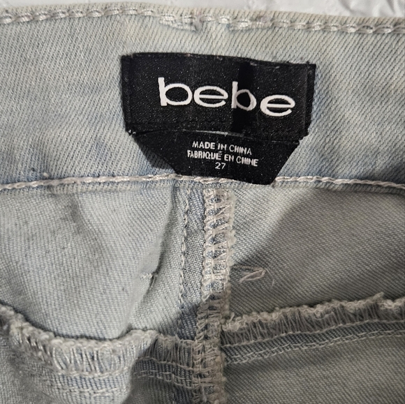 Bebe Ripped Skinny Jeans SZ 27 - Picture 2 of 4